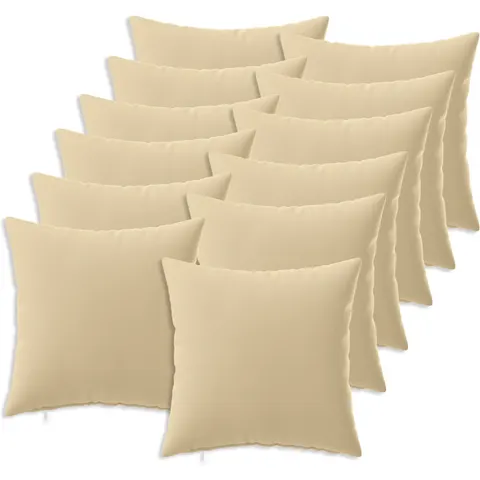 vidaXL Coussin de jeté 12 pc HEERLEN Beige 45 x 45 cm Polyester – image 1