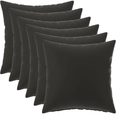 vidaXL Coussin de jeté 6 pc HEERLEN Noir 45 x 45 cm Polyester – image 1