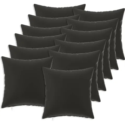vidaXL Coussin 12 pc HEERLEN Noir 50 x 50 cm Polyester – image 1