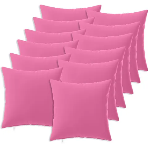 vidaXL Coussin 12 pc HEERLEN Rose 50 x 50 cm Polyester – image 1
