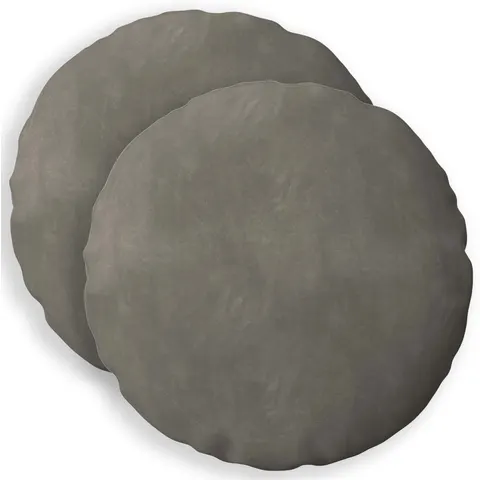 vidaXL Coussin 2 pc HEERLEN Gris clair Ø 40 cm Velours – image 1