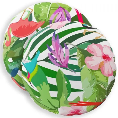 vidaXL Coussin 2 pc HEERLEN Multicolore Ø 40 cm Polyester – image 1