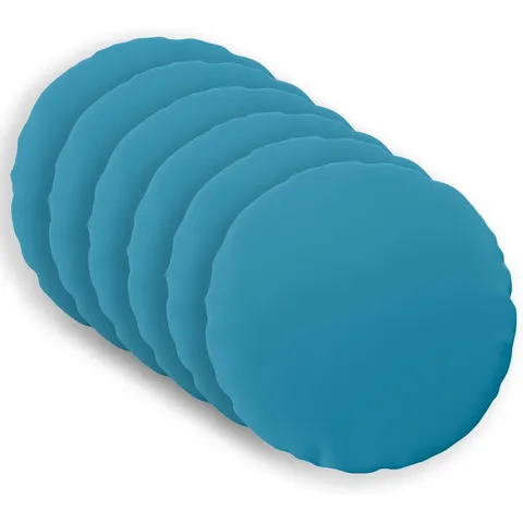 vidaXL Coussin 6 pc HEERLEN Bleu clair Ø 50 cm Polyester – image 1