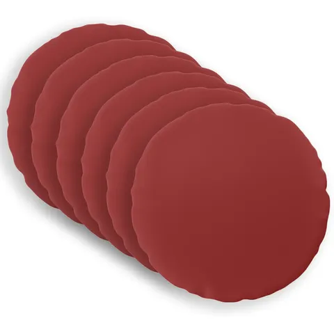 vidaXL Coussin 6 pc HEERLEN Bordeaux Ø 50 cm Polyester – image 1