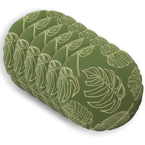 vidaXL Coussin 6 pc HEERLEN Modèle feuille Ø 60 cm Polyester – image 1