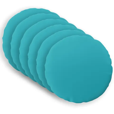 vidaXL Coussin 6 pc HEERLEN Turquoise Ø 60 cm Polyester – image 1