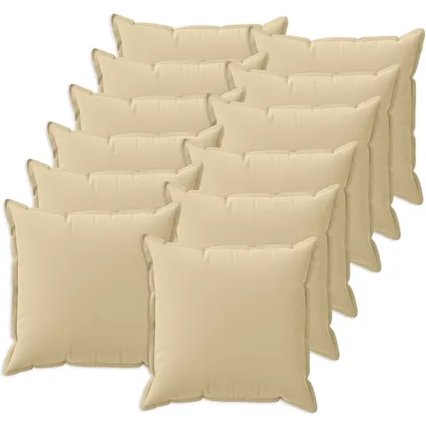 vidaXL Coussin de jeté 12 pc HOUTEN Beige 40 x 40 cm Polyester – image 1