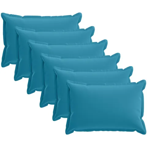 vidaXL Coussin 6 pc HOUTEN Bleu clair 40 x 60 cm Polyester – image 1