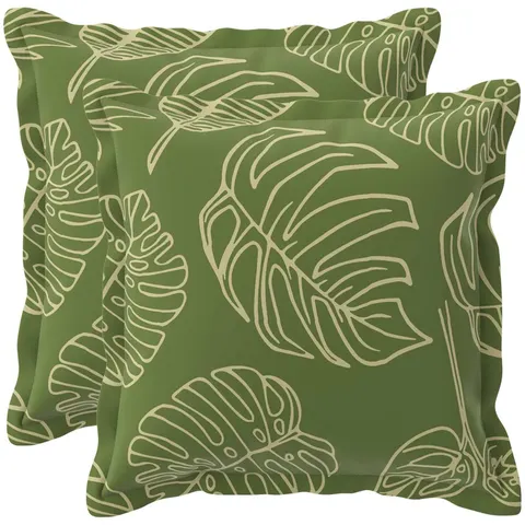 vidaXL Coussin Feuille HOUTEN 2 pc Modèle feuille Polyester – 801572 – image 1