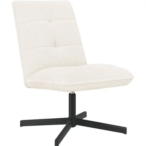 vidaXL Chaise pivotante Crème Bouclé – image 1