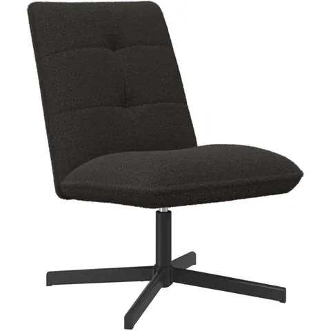 vidaXL Chaise pivotante Noir Bouclé – image 1