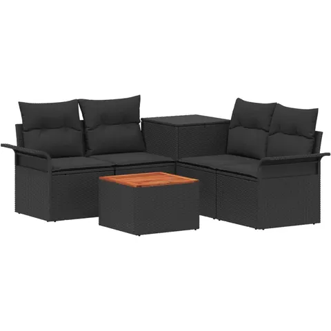 vidaXL Ensemble de Canapés 6 pc 4 place Noir – 867233 – image 1