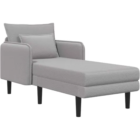 vidaXL Grande méridienne Gris clair Bouclé – 898015 – image 1