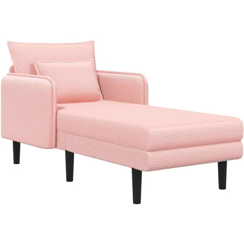 vidaXL Grande méridienne Rose Bouclé – 898039 – image 1