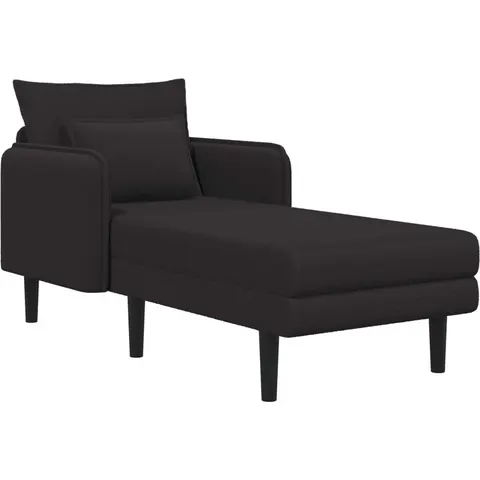 vidaXL Grande méridienne Noir Bouclé – 898053 – image 1