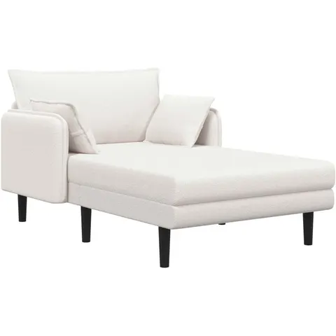 vidaXL Grande méridienne Crème Bouclé – 898169 – image 1