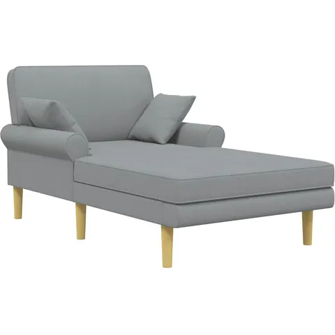 vidaXL Méridienne Gris clair Tissu – image 1