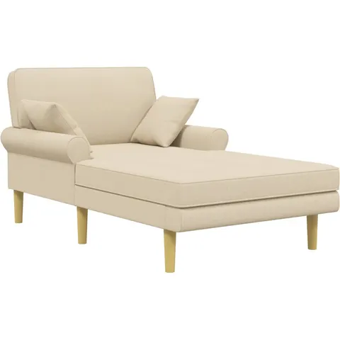 vidaXL Méridienne Crème Tissu – image 1