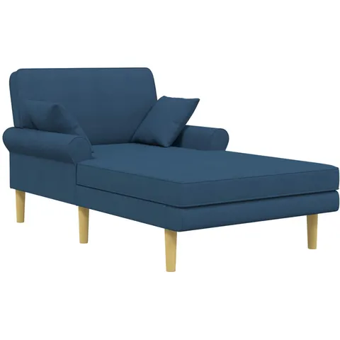 vidaXL Méridienne Bleu Tissu – image 1