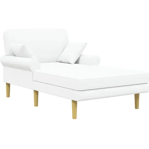 vidaXL Méridienne Blanc Tissu – image 1