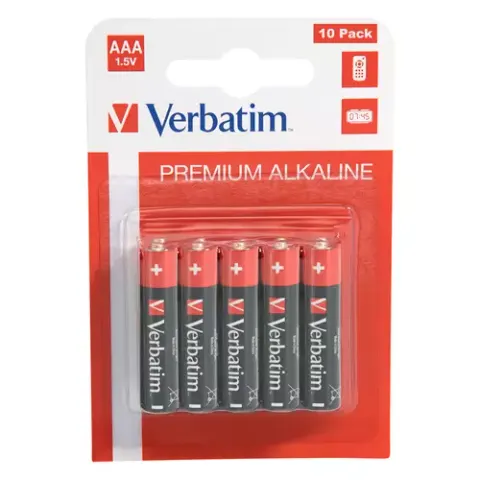 Verbatim AAA-alkalinebatterijen 10 stuks – afbeelding 1