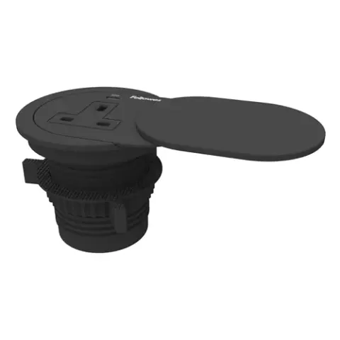 Fellowes Power Spot with 1 Power Socket & 1 USB-C Port Black – image 1