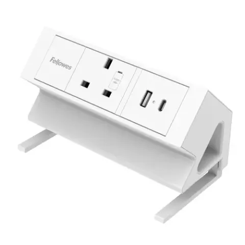 Fellowes Power Desk Socket with 1 Power Socket 1 USB-A & USB-C Por – image 1