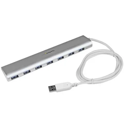 StarTech.com 7 Port kompakter USB 3.0 Hub mit eingebautem Kabel – Bild 1