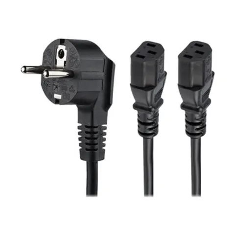 STARTECH 2m Schuko CEE7 to 2x C13 Cord – Bild 1