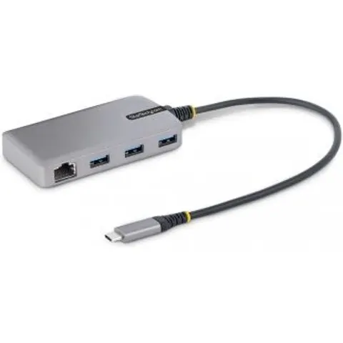 STARTECH 3 Port USB C Hub mit Ethernet – Space-grau – Bild 1
