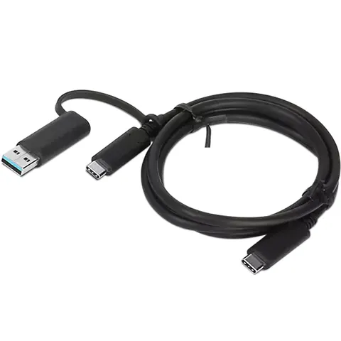 Lenovo USB-C auf USB-A Kabel – Schwarz – Bild 1