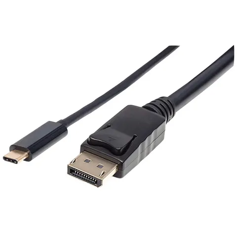 MANHATTAN USB Typ C auf DisplayPort-Adapterkabel 2m schwarz – Bild 1