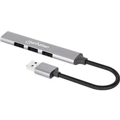 MH USB Hub, USB 3.0/2.0, Combo, Bus Power, Silver – afbeelding 1