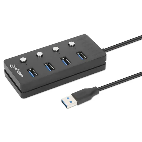 MH 4-Port USB 3.0 Typ-A Hub schwarz – Bild 1