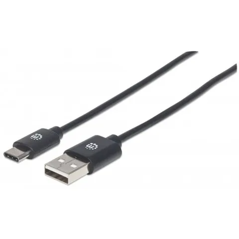 MANHATTAN USB 2.0 Typ C-Kabel C-Stecker/A-Stecker 0,5m schw – Bild 1