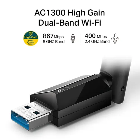 TP-Link WL-USB Archer T3U Plus V1.46 – Schwarz – Bild 1