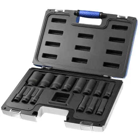 Expert by Facom 14 Piece 1/2" Drive Deep Hex Impact Socket Set Metric – image 1