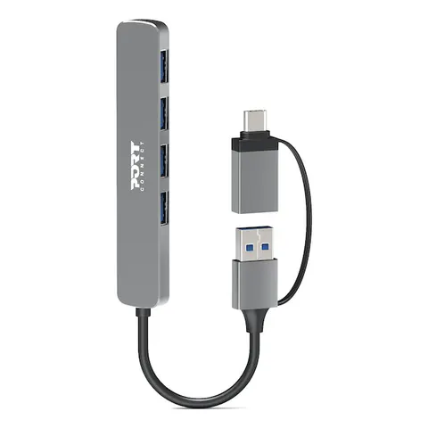 Port Designs 900161 interface hub USB 2.0 Type-A 5000 Mbit/s Silver – image 1