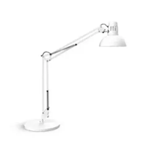 MAULstudy Bureaulamp - Metaal - Wit - E27 Fitting - Kantelbare Arm - Tafellamp – afbeelding 1