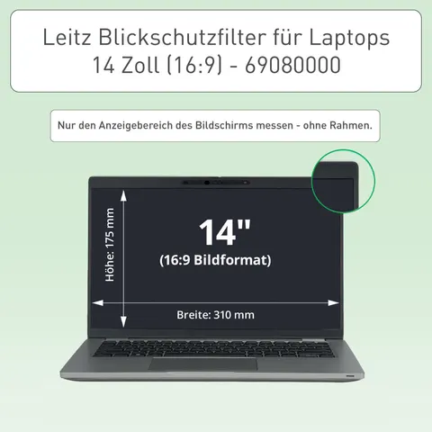 LEITZ Blickschutzfilter für 14, Notebook, Format: 16:9 – Bild 1