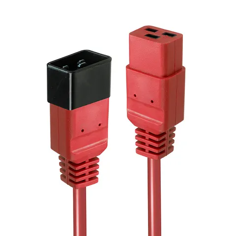 Lindy 30123 Stromkabel Rot 1 m C19-Koppler C20-Koppler – Bild 1