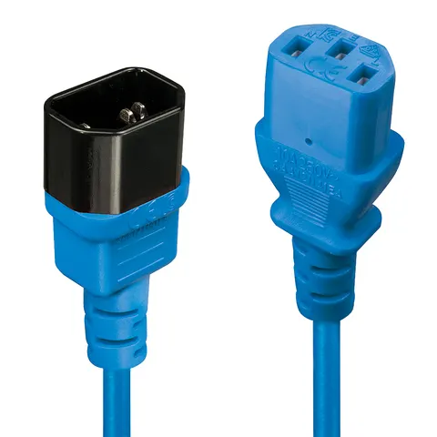 Lindy 1m IEC C13 Extension Cable Blue – image 1