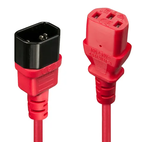 Lindy 2m IEC Extension Cable Red – image 1
