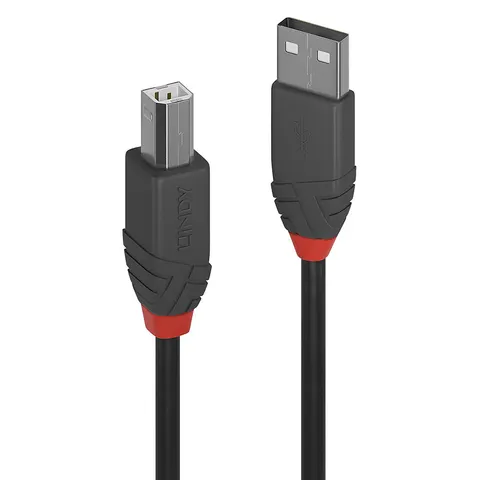 LINDY USB 2.0 Kabel Typ A/B Anthra Line M/M 1m – Bild 1
