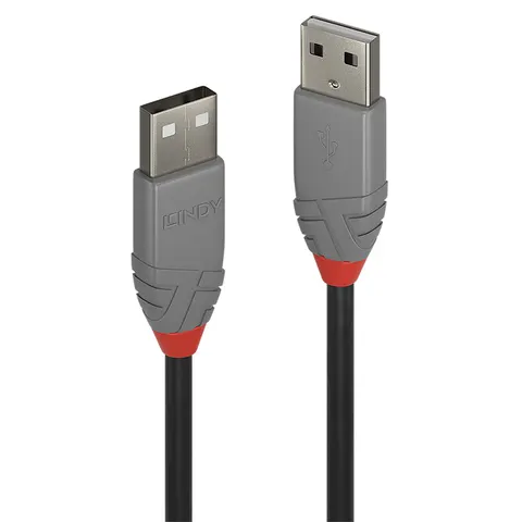 LINDY USB 2.0 Kabel Typ A/A Anthra Line M/M 0.2m – Bild 1