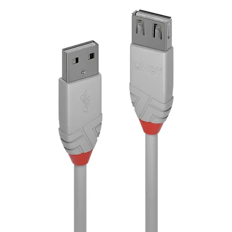 Lindy 5m USB 2.0 Type A Extension Cable Anthra Line Grey – image 1