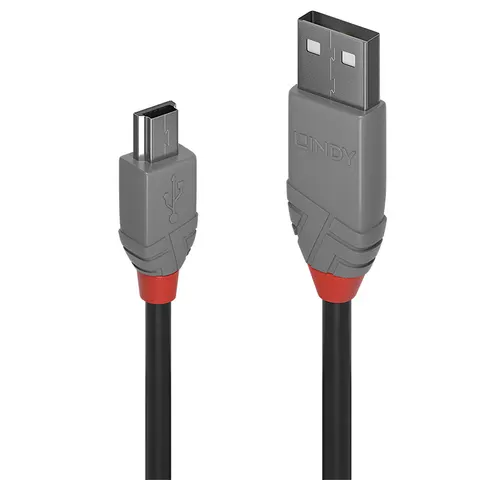 LINDY USB 2.0 Kabel Typ A/Mini-B Anthra Line M/M 3m – Bild 1