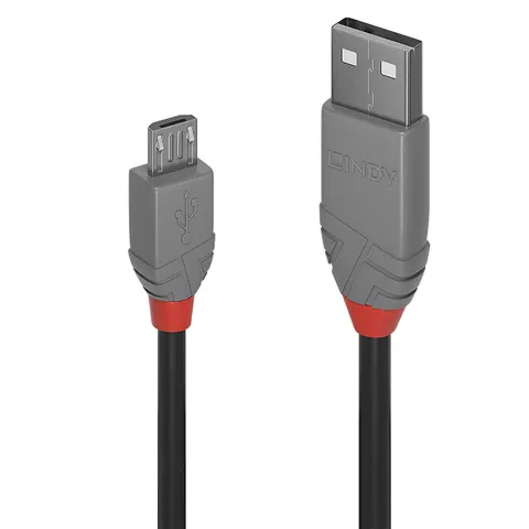 LINDY 3m USB 2.0 A/Micro-B Anthra Line – Schwarz – Bild 1