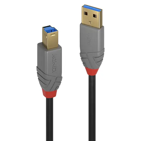 LINDY USB 3.2 Kabel Typ A/B Anthra Line M/M 5m – Bild 1