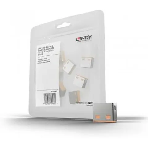 LINDY 40463 - USB-A port lock (10x locks), orange – image 1